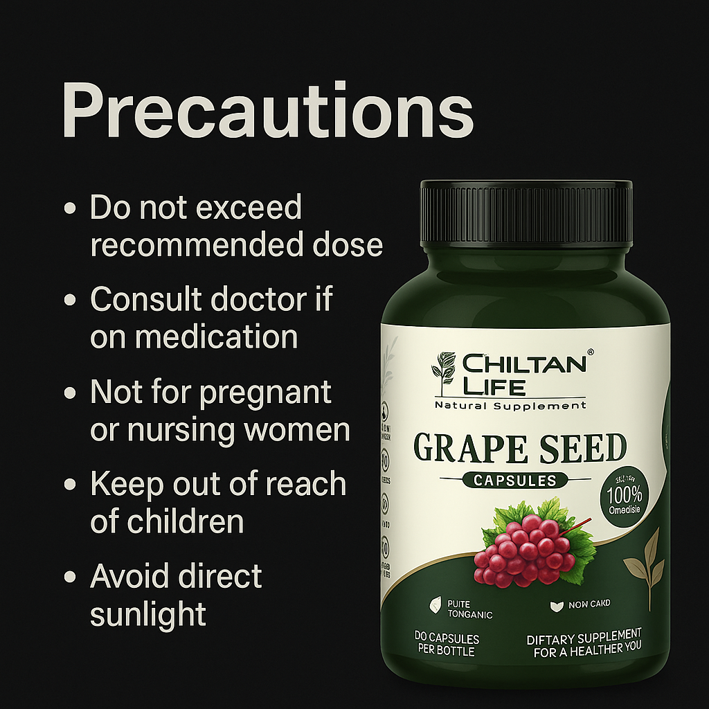 Mankind grape seed product precautions