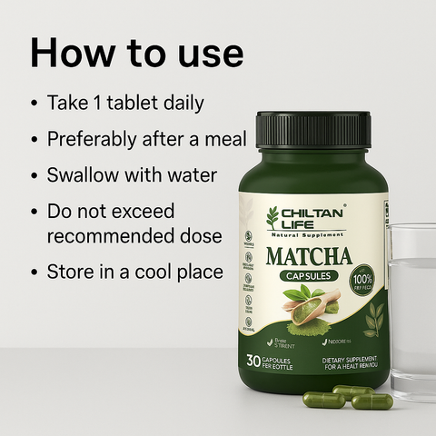 Mankind matcha capsules usage steps