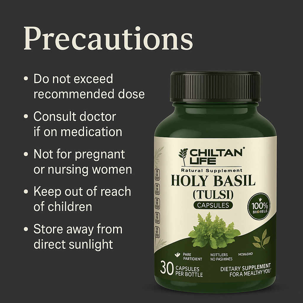 Mankind Holy Basil tablet precautions