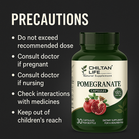 Pomegranate Capsule precautions from Mankind