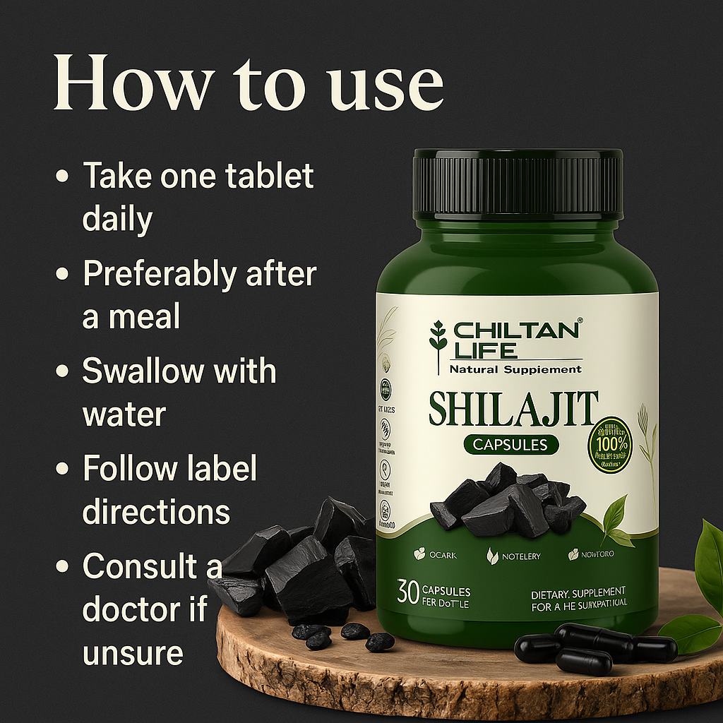 Mankind Shilajit capsules usage steps