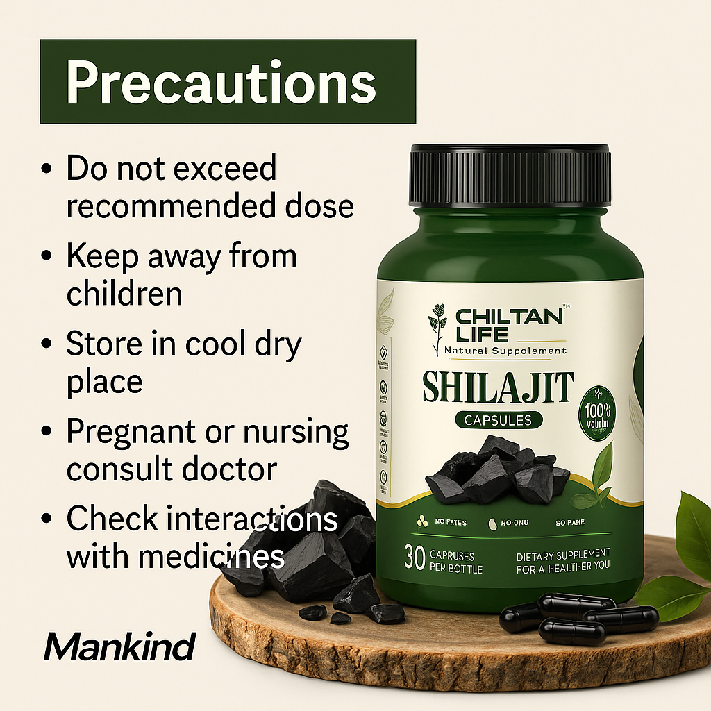Mankind Shilajit tablets precautions