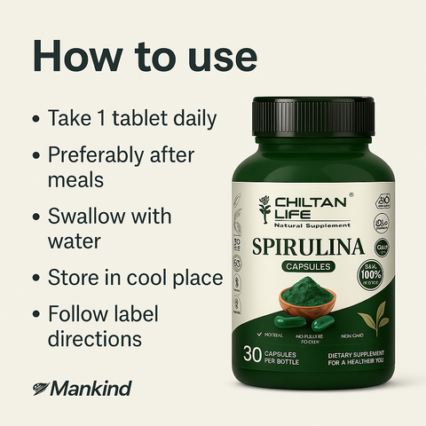 Mankind spirulina tablets usage instructions