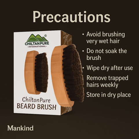 Mankind beard brush care and precautions