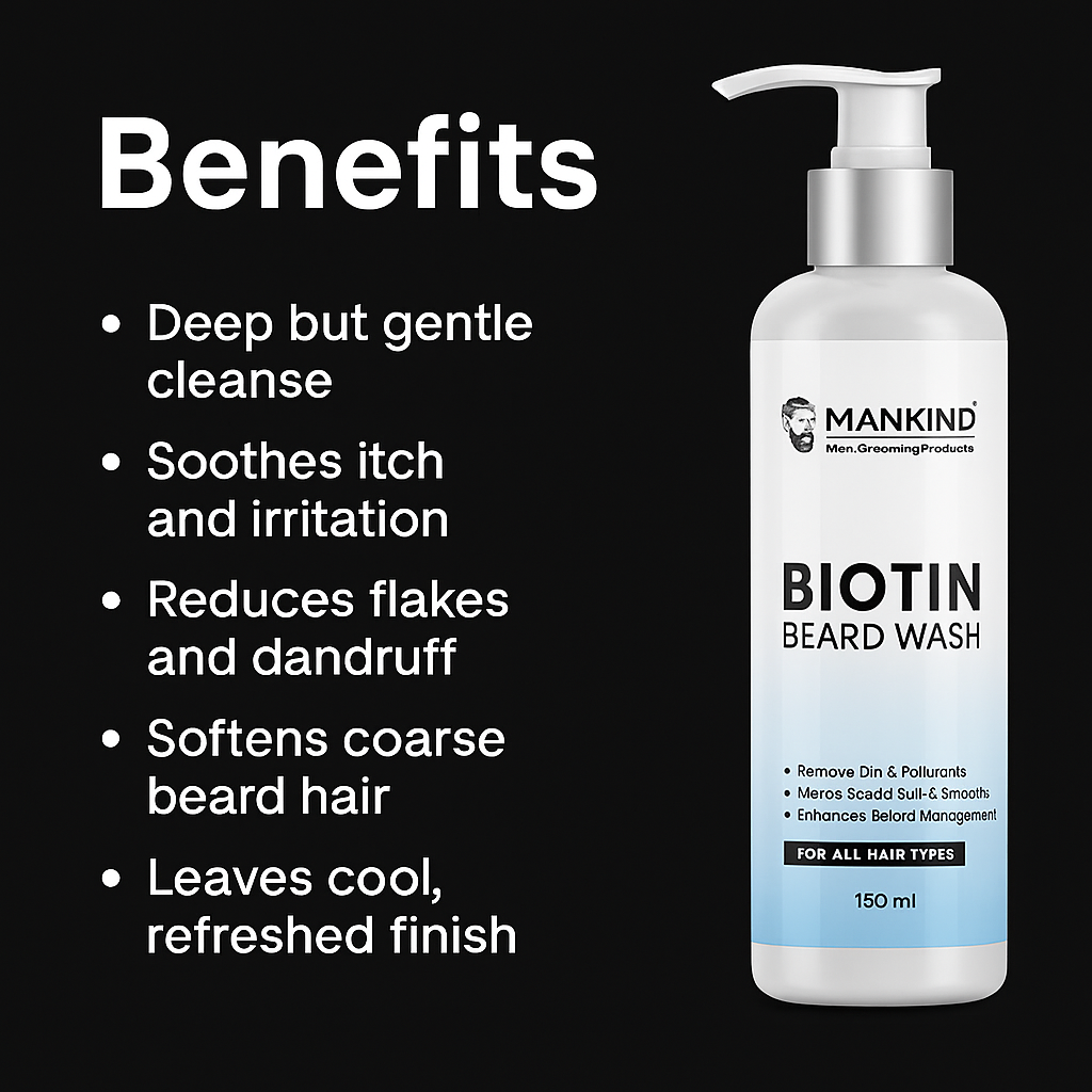 Mankind Biotin Beard Wash key benefits