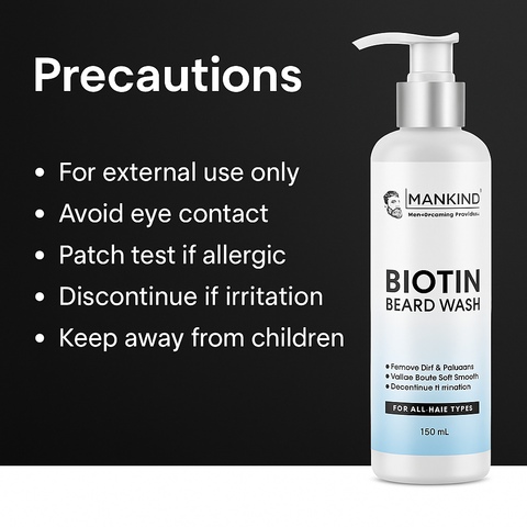 Mankind Biotin Beard Wash safety precautions