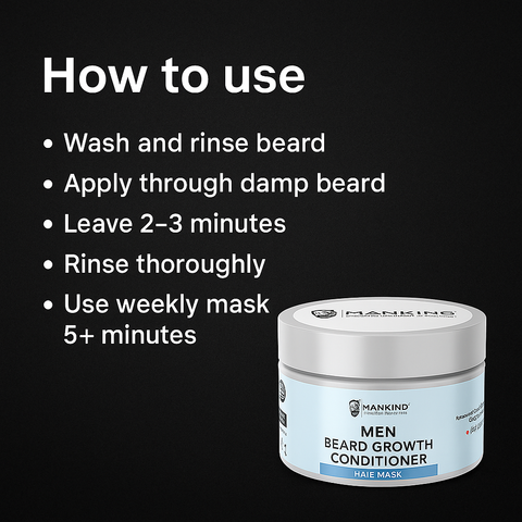 Mankind beard conditioner usage steps