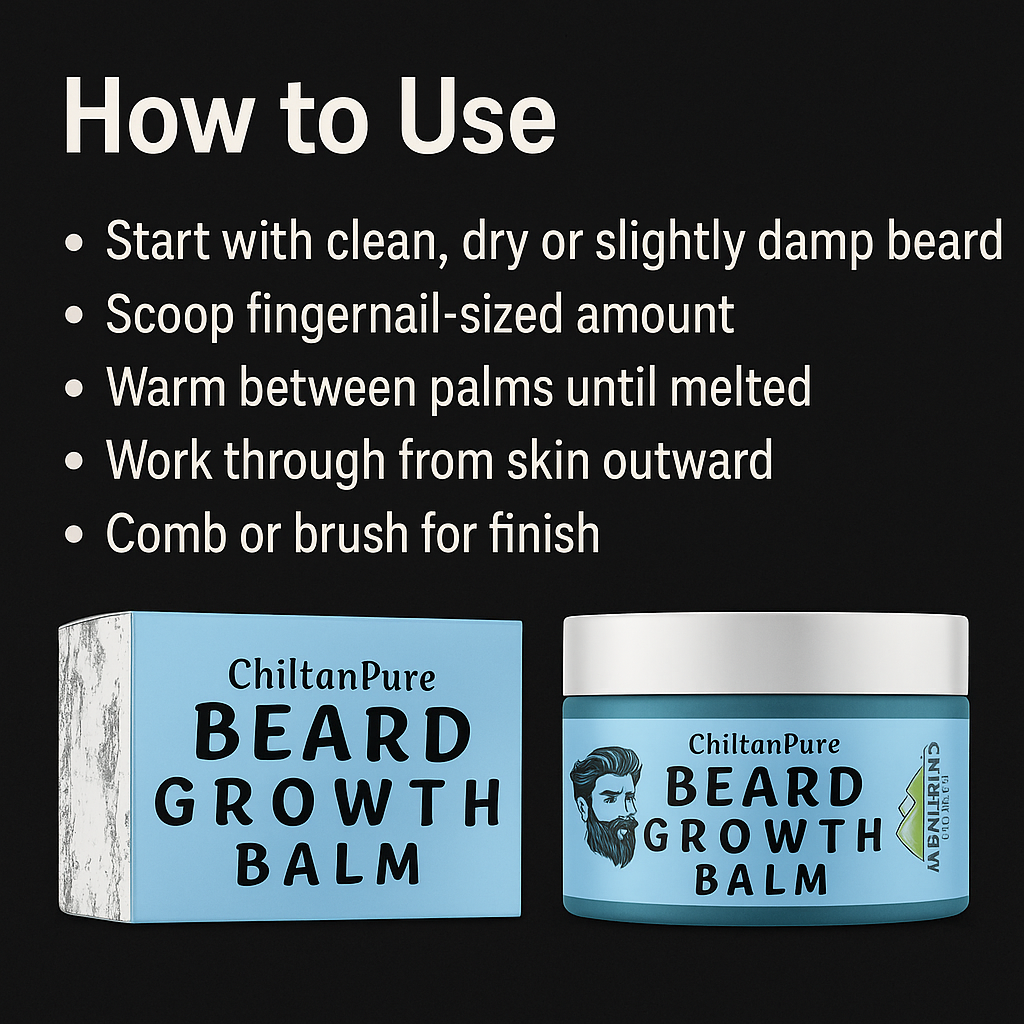 Mankind Beard Growth Balm usage steps