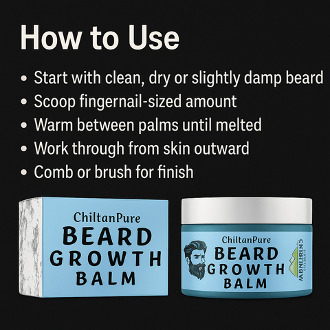 Mankind Beard Growth Balm usage steps