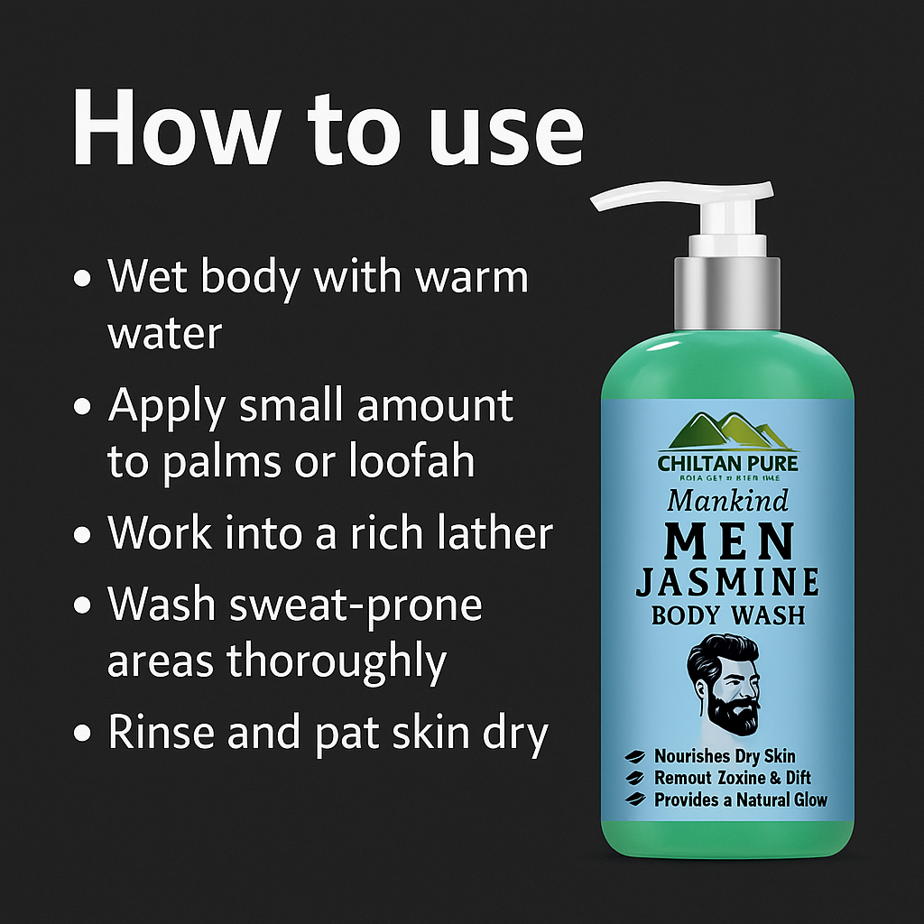 Mankind Men Jasmine Body Wash usage steps