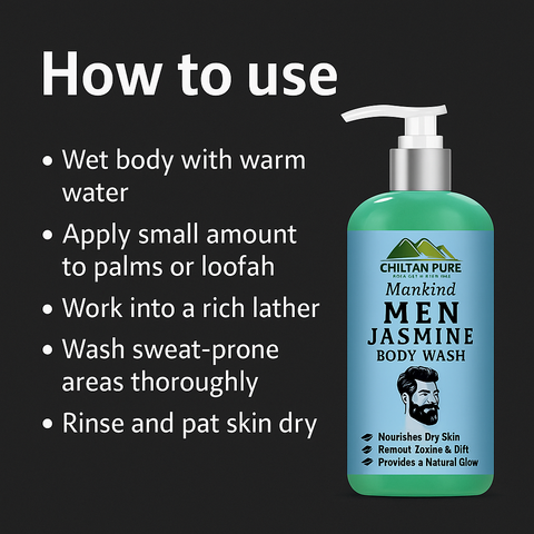 Mankind Men Jasmine Body Wash usage steps