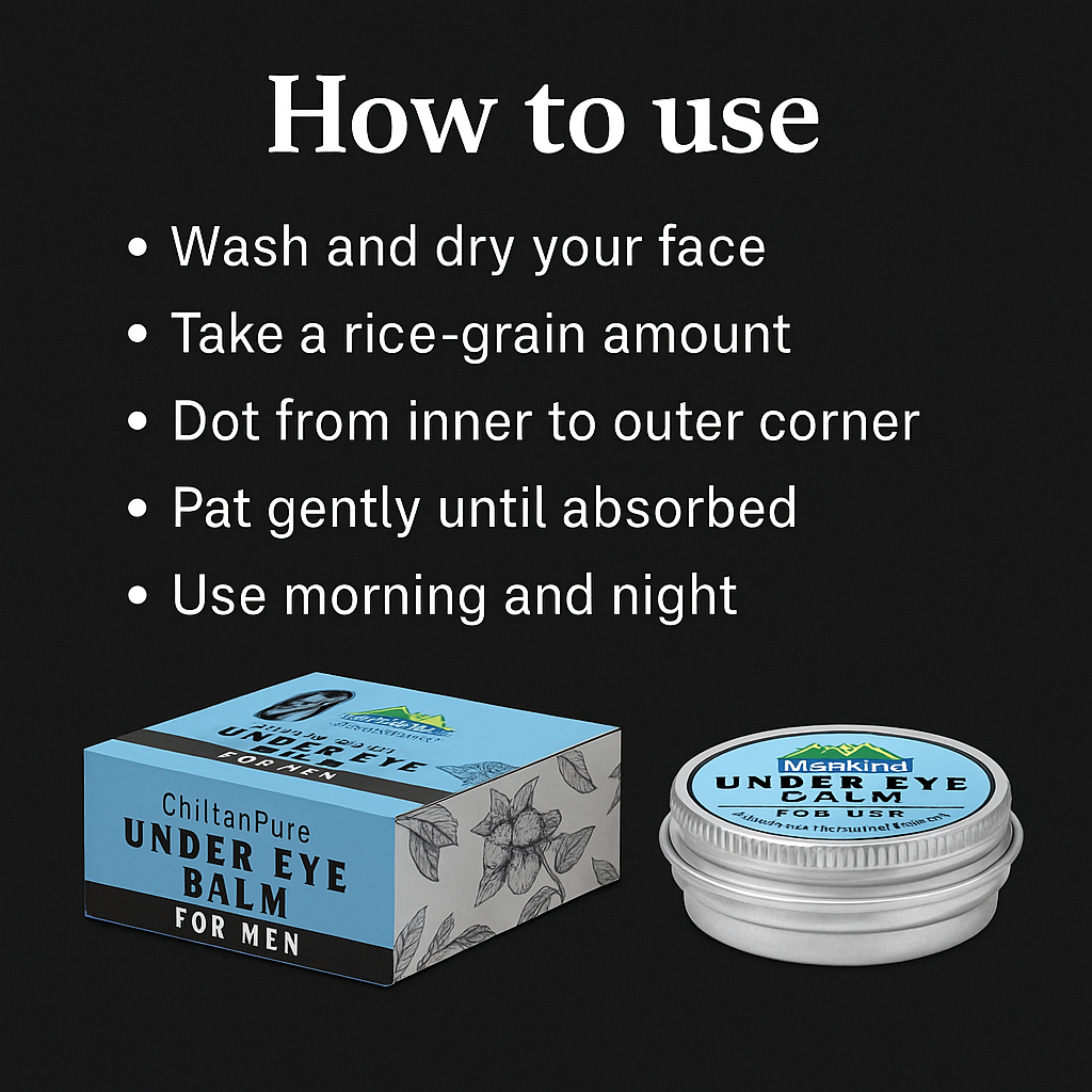 Mankind under eye balm usage steps