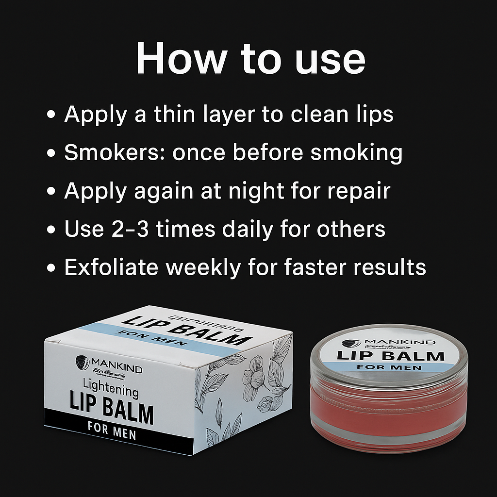 Mankind lip balm usage steps
