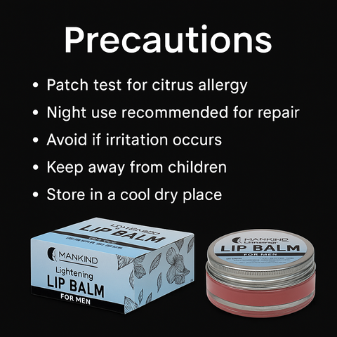 Mankind lip balm precautions