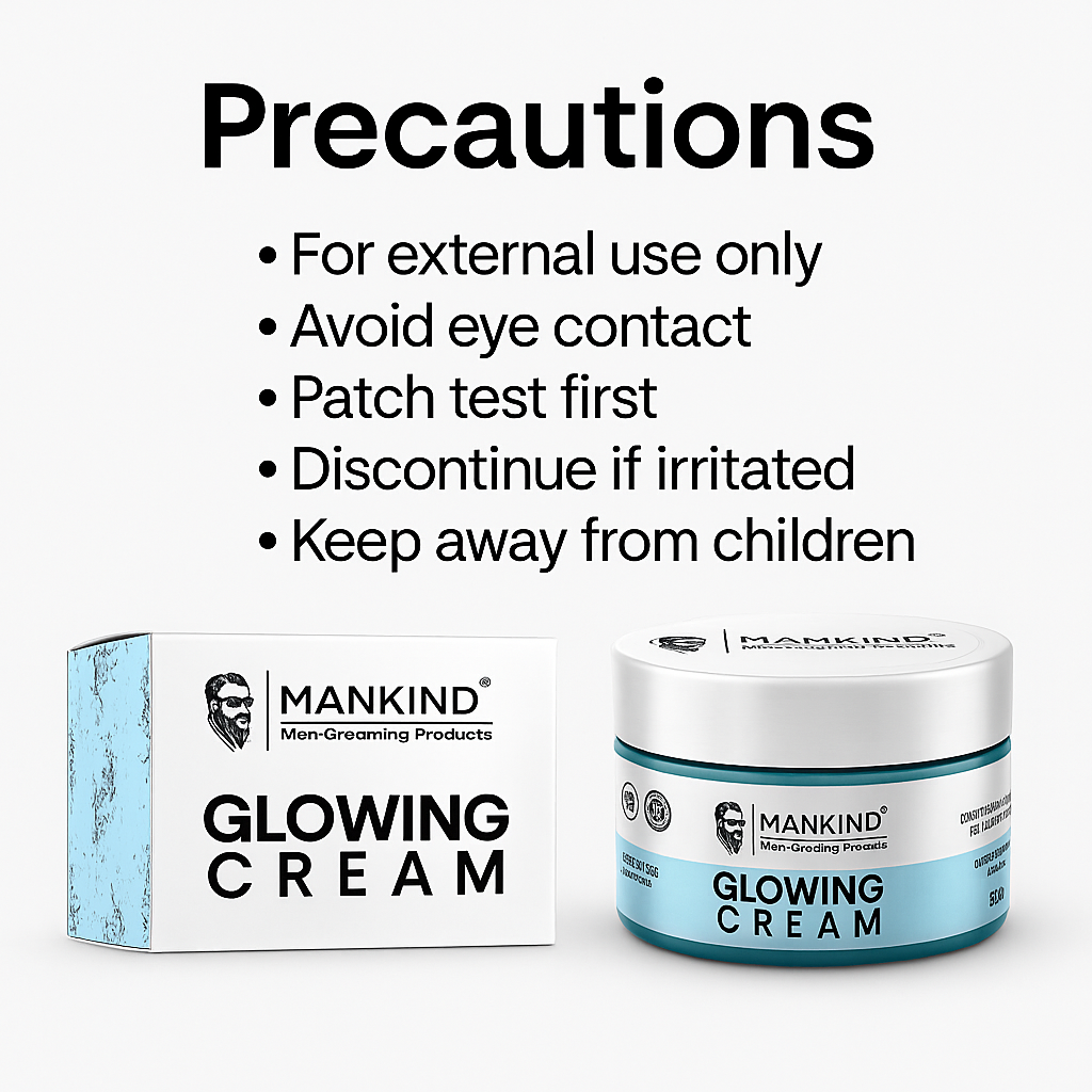 Mankind men's glowing cream precautions