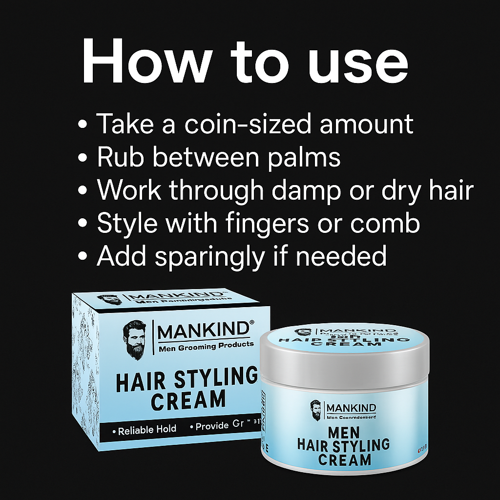 Mankind hair styling cream how to use steps