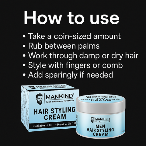 Mankind hair styling cream how to use steps