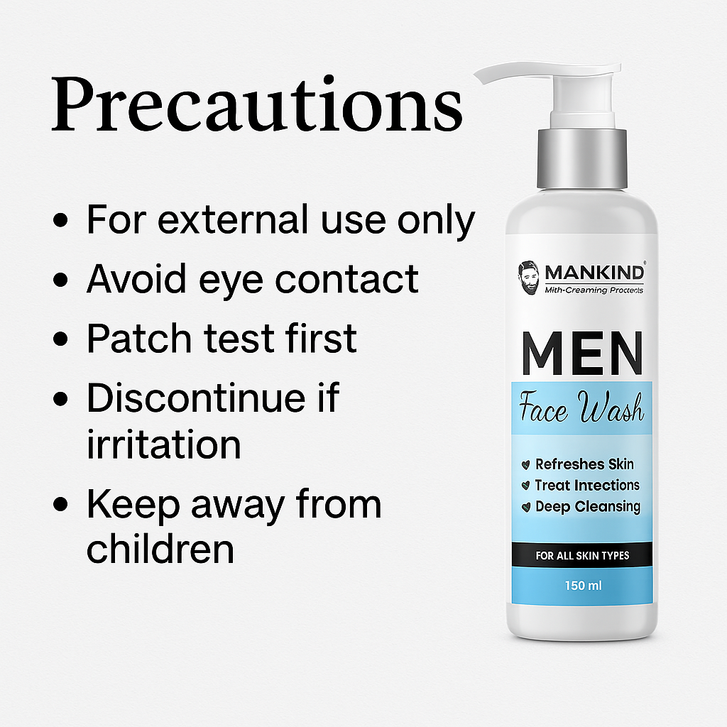 Mankind face wash precautions