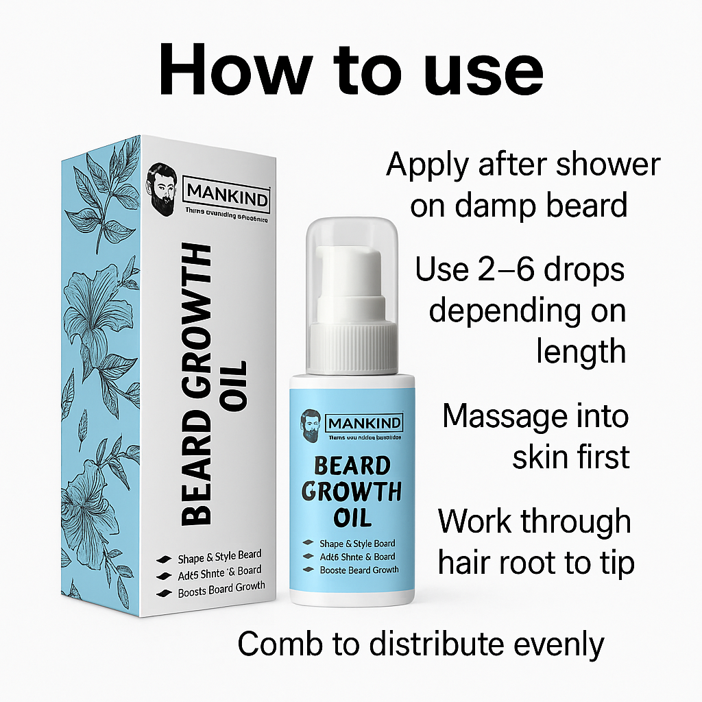 Mankind Beard Growth Oil usage steps