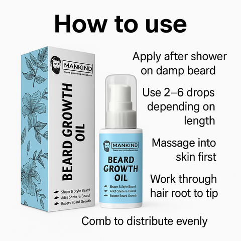 Mankind Beard Growth Oil usage steps