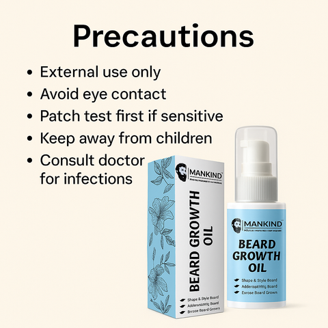 Mankind Beard Growth Oil precautions