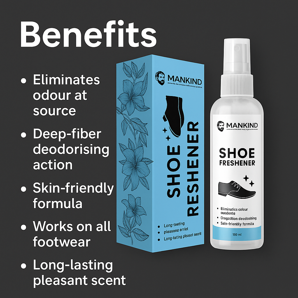 Mankind shoe freshener key benefits list