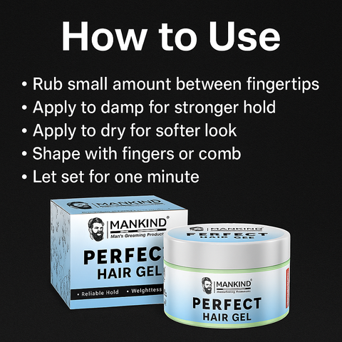 Mankind Perfect Hair Gel application steps