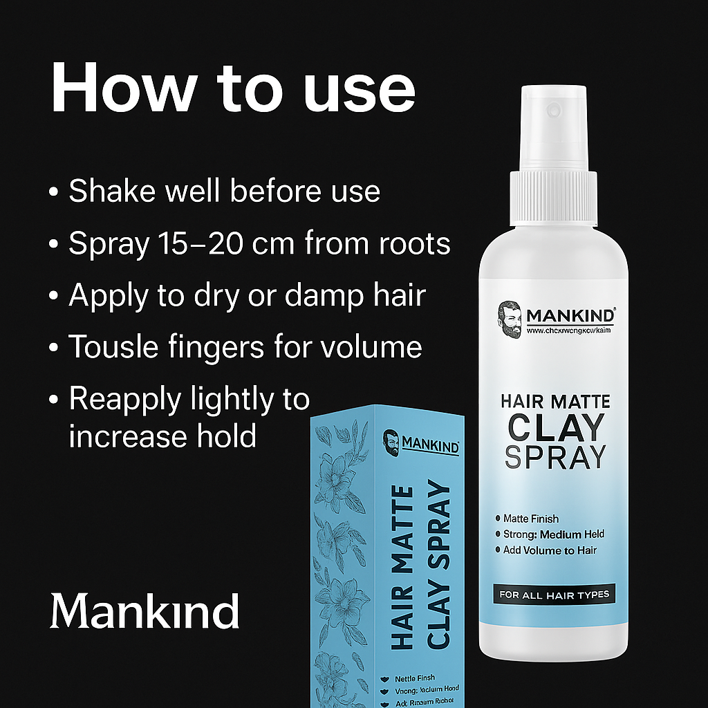 Mankind Matte Clay Spray instructions for use