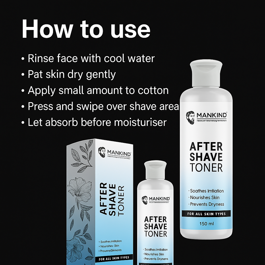 Mankind After Shave Toner application steps