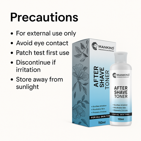 Mankind After Shave Toner precautions