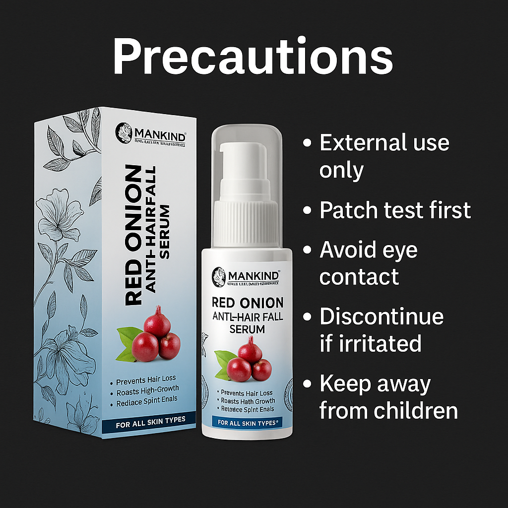 Mankind red onion serum precautions