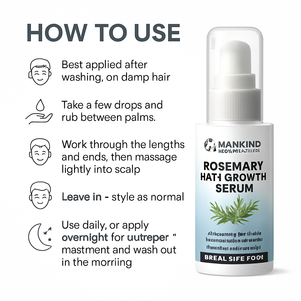 Mankind rosemary-hair-growth-serum How to Use infographic