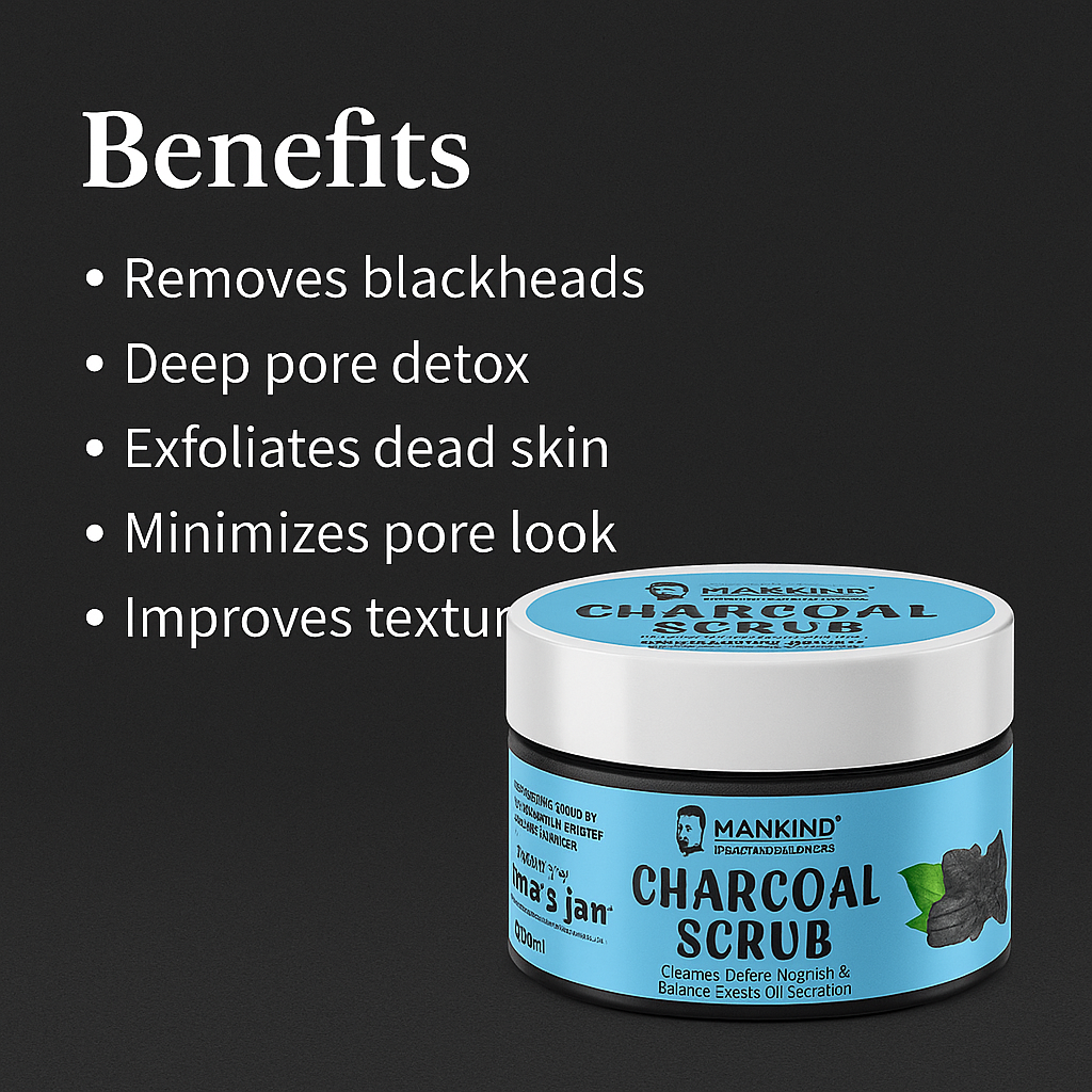 Mankind Charcoal Scrub key benefits