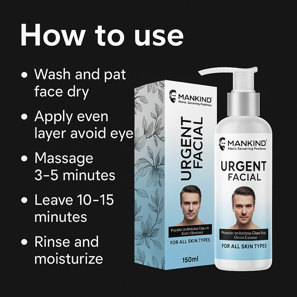 Mankind Urgent Facial usage steps