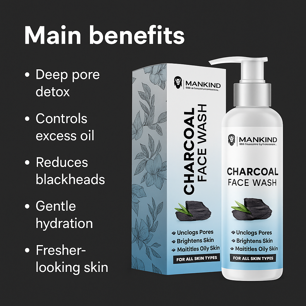 Primary benefits overview — Mankind Charcoal Face Wash