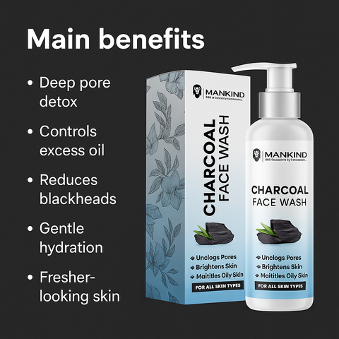 Primary benefits overview — Mankind Charcoal Face Wash