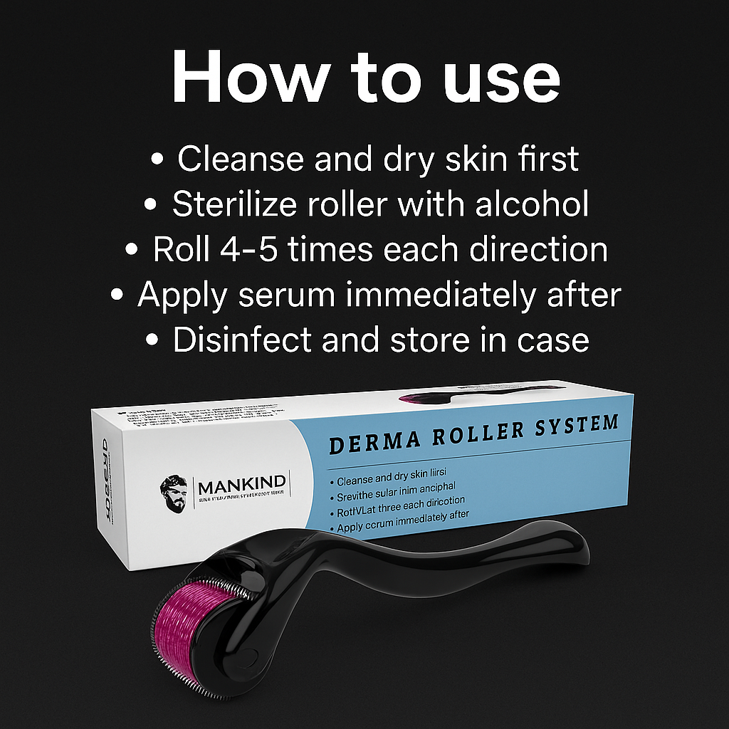 Step by step derma roller use instructions — Mankind