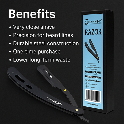 Mankind straight razor highlighting benefits