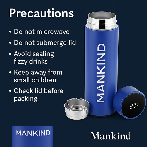 Mankind digital water bottle precautions