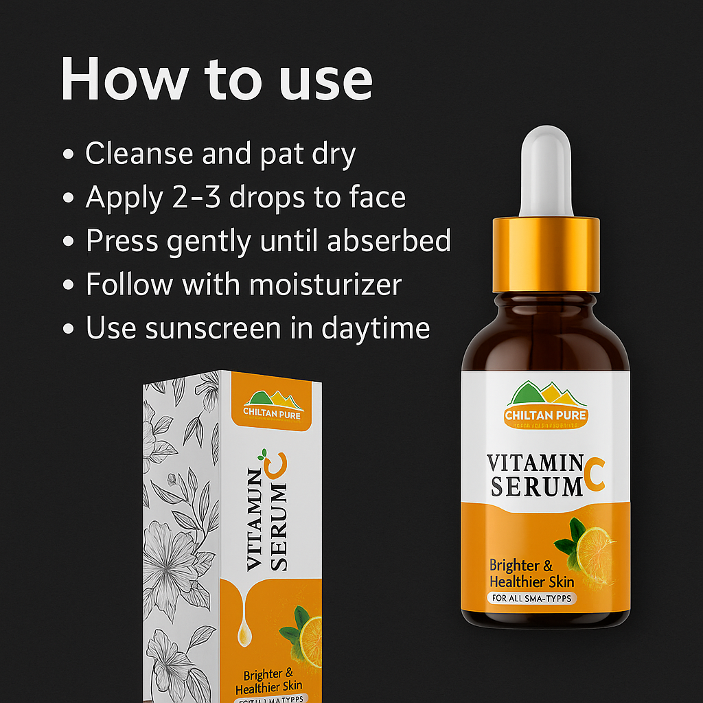 Mankind Vitamin C serum usage steps