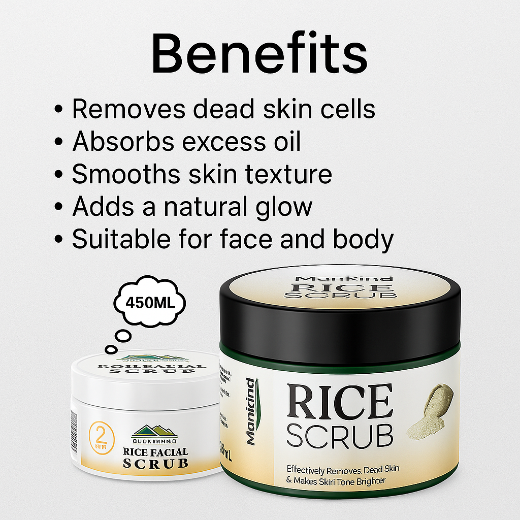 Mankind Rice Face & Body Scrub benefits