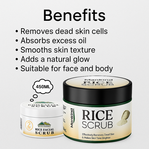 Mankind Rice Face & Body Scrub benefits