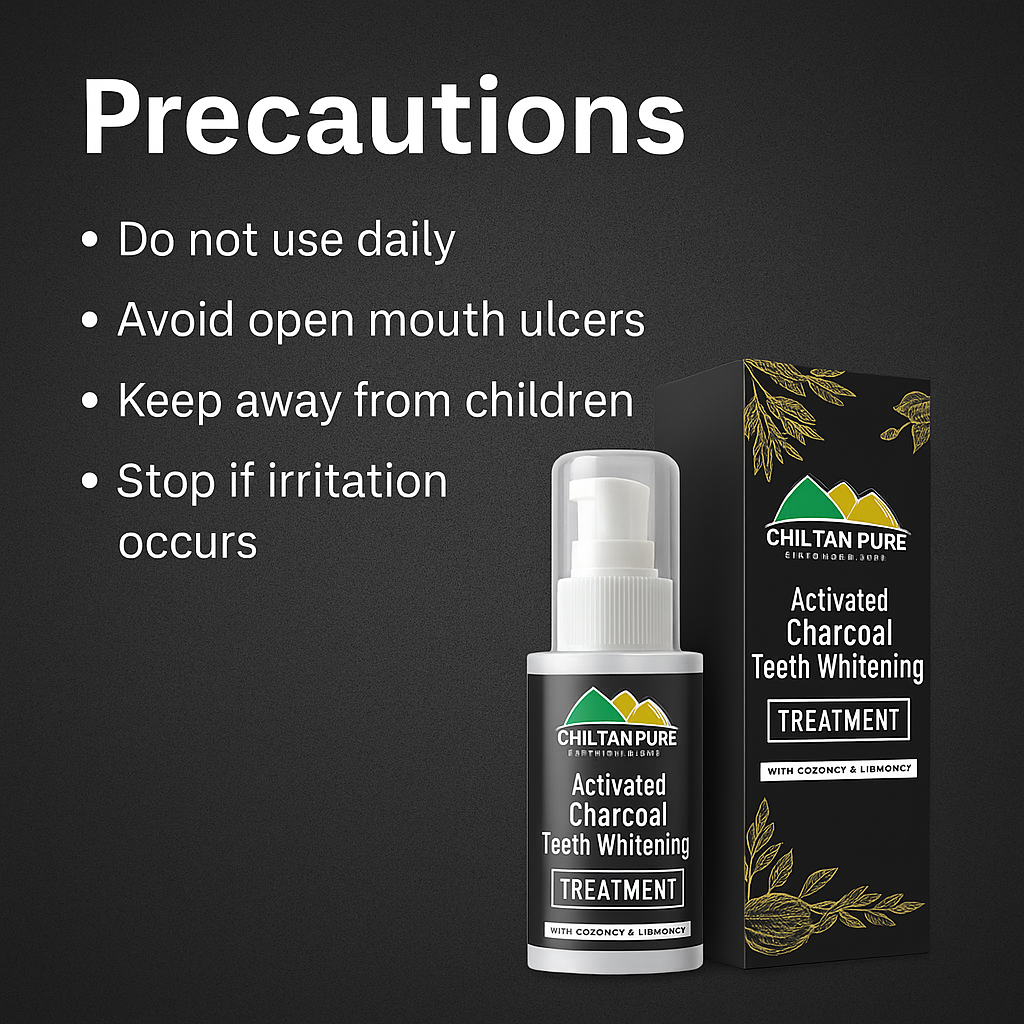 Product precautions for charcoal teeth treatment — Mankind