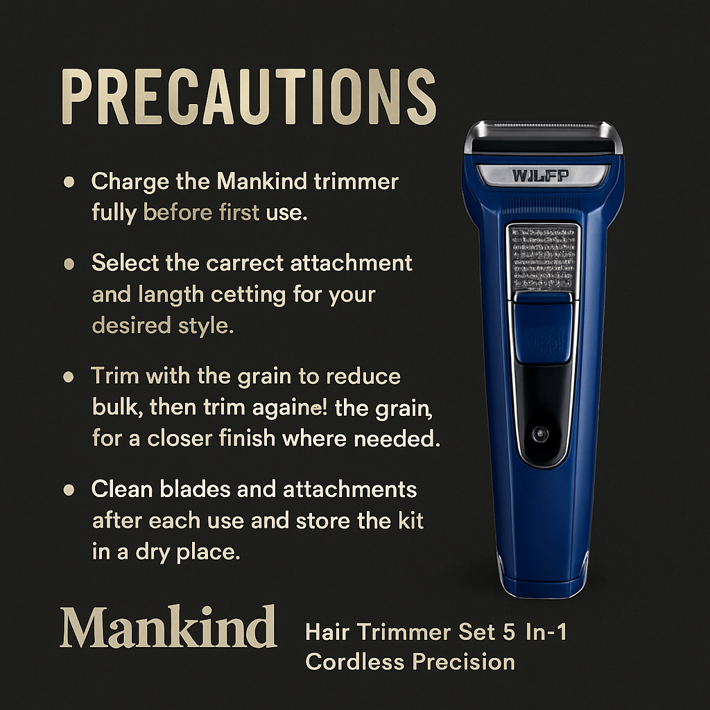 Mankind hair-trimmer-set Precautions