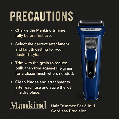 Mankind hair-trimmer-set Precautions