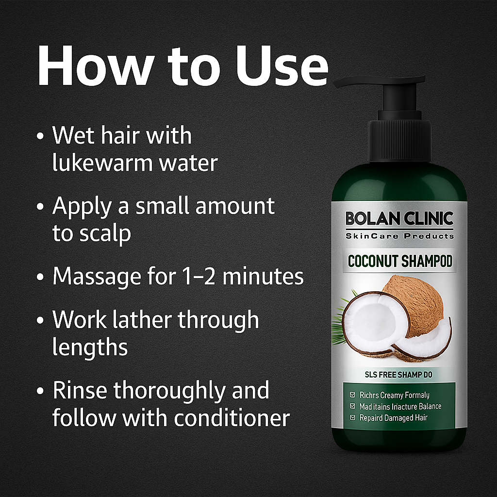 Mankind Coconut Shampoo usage steps