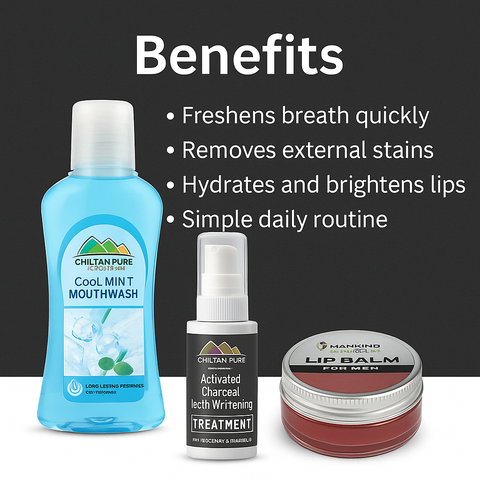 Mankind kit benefits: fresh breath, whitening, lip care