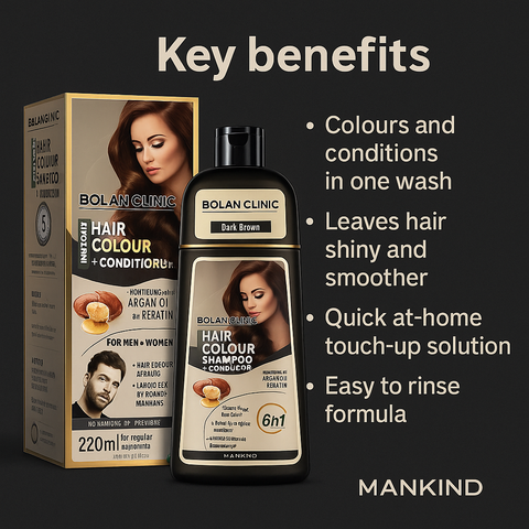 Mankind instant dark brown shampoo benefits