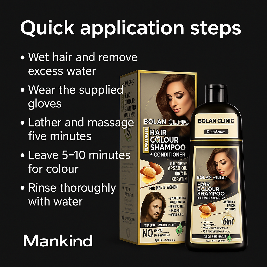Mankind instant hair colour shampoo how to use steps