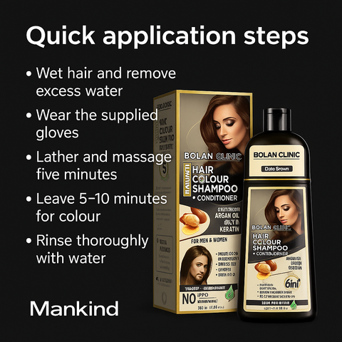 Mankind instant hair colour shampoo how to use steps